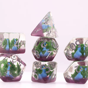 Vibrant Peacock RPG Dice Set 