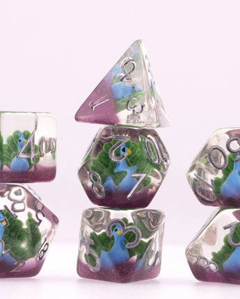 Vibrant Peacock RPG Dice Set 