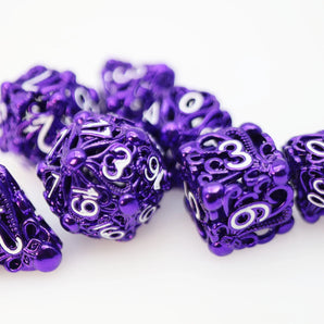 Mind Eater: Electric Purple - Hollow Metal RPG Dice Set 