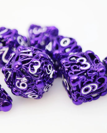 Mind Eater: Electric Purple - Hollow Metal RPG Dice Set 