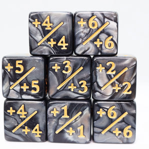+1/+1 Pearl Black Counters for Magic - set of 8 