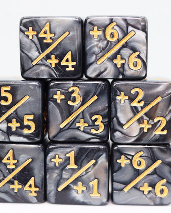 +1/+1 Pearl Black Counters for Magic - set of 8 