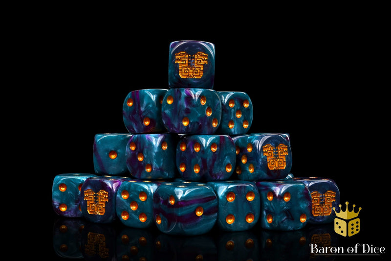 Load image into Gallery viewer, Mayan Lizard Dice
