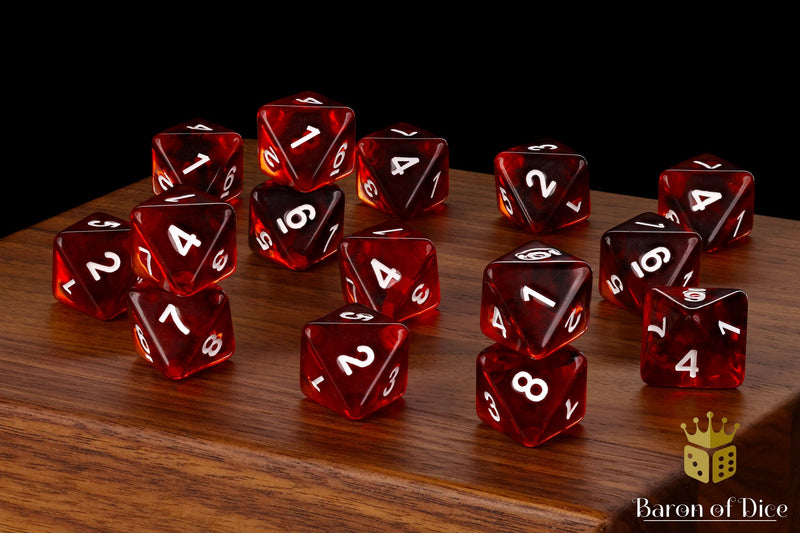 Load image into Gallery viewer, Translucent Blood D8 Dice
