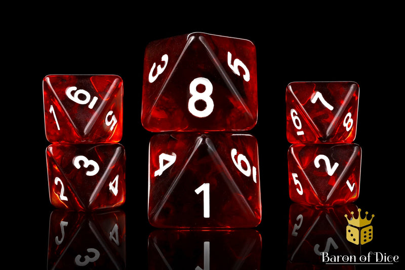 Load image into Gallery viewer, Translucent Blood D8 Dice
