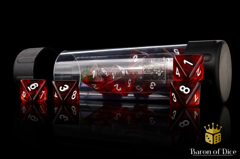 Load image into Gallery viewer, Translucent Blood D8 Dice
