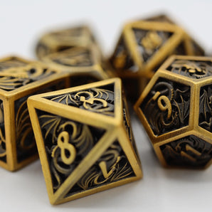 Dragon Essence: Gold - Hollow Metal RPG Dice Set 