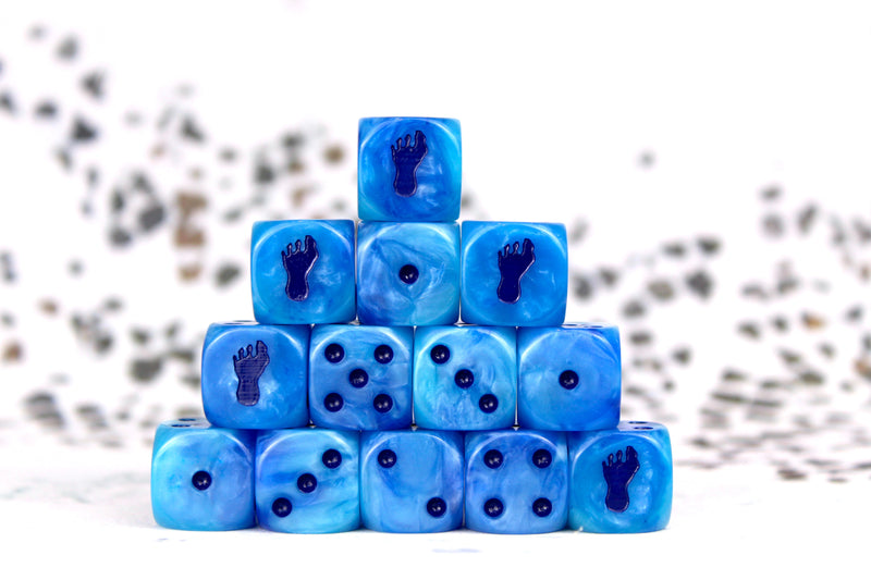 Load image into Gallery viewer, Giant Footprint Dice - Blue Frost
