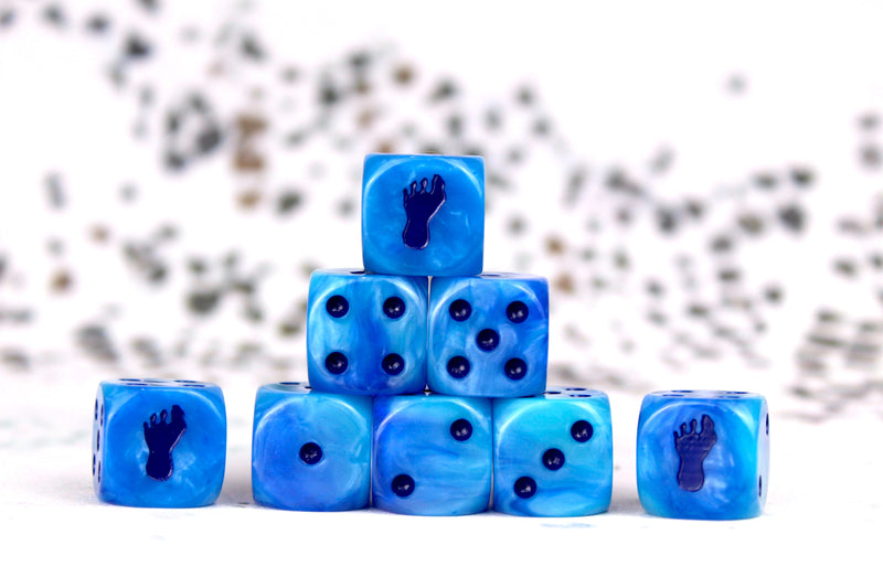 Load image into Gallery viewer, Giant Footprint Dice - Blue Frost
