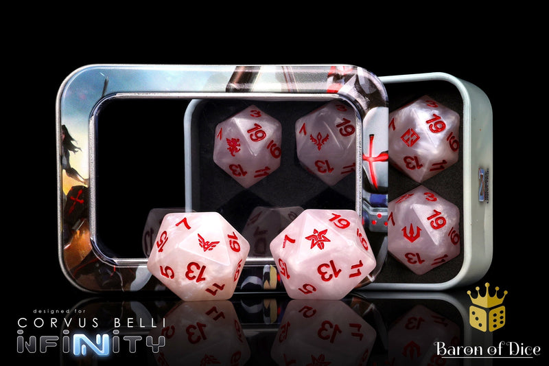 Load image into Gallery viewer, Infinity: PanOceania - Kestrel Colonial Force - Official Dice Set 
