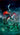 Fantasy scene with a dragon and warrior on a stormy sea