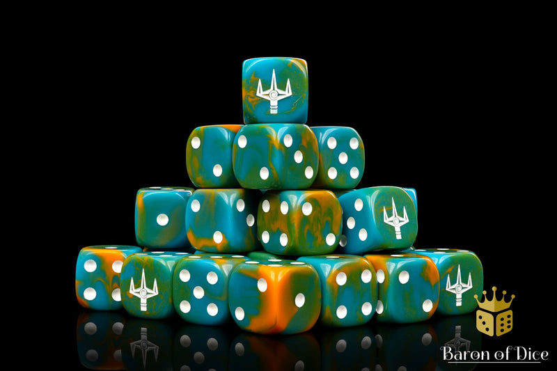 Load image into Gallery viewer, Kings of War: Trident Realm - Official Dice Set
