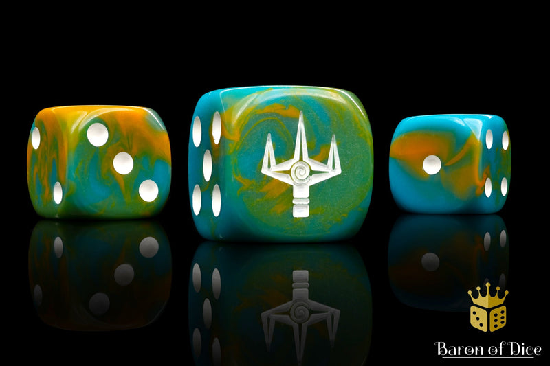 Load image into Gallery viewer, Kings of War: Trident Realm - Official Dice Set
