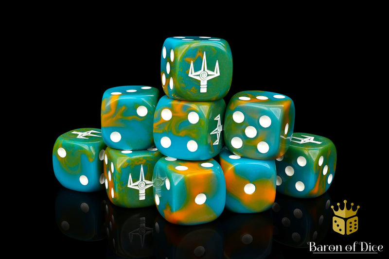 Load image into Gallery viewer, Kings of War: Trident Realm - Official Dice Set
