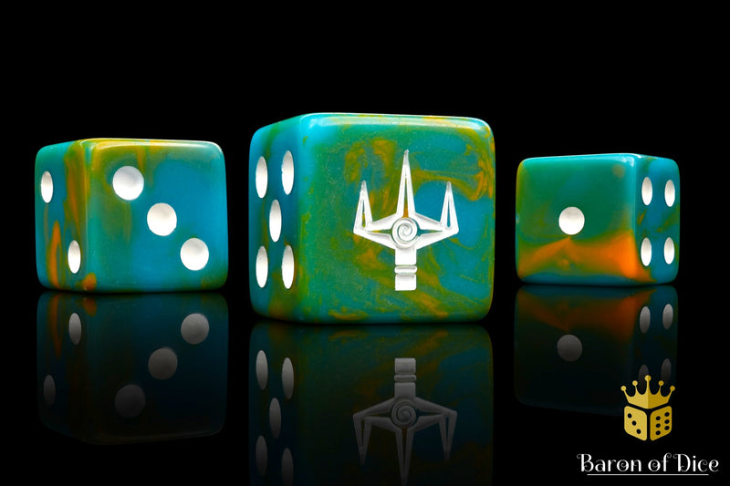 Load image into Gallery viewer, Kings of War: Trident Realm - Official Dice Set
