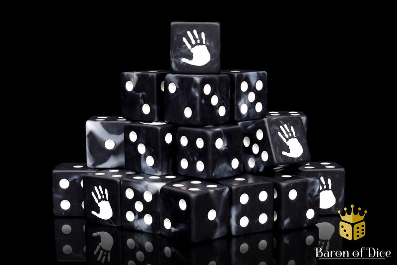 Load image into Gallery viewer, White Handprint Dice
