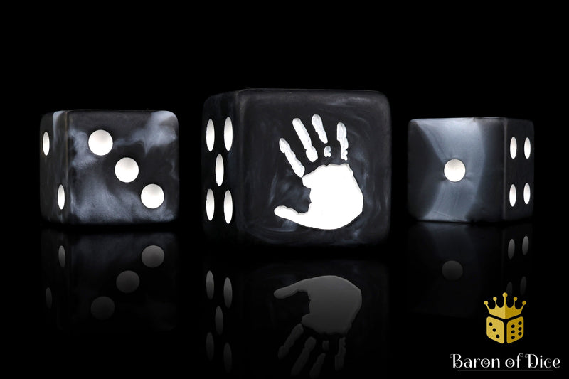 Load image into Gallery viewer, White Handprint Dice
