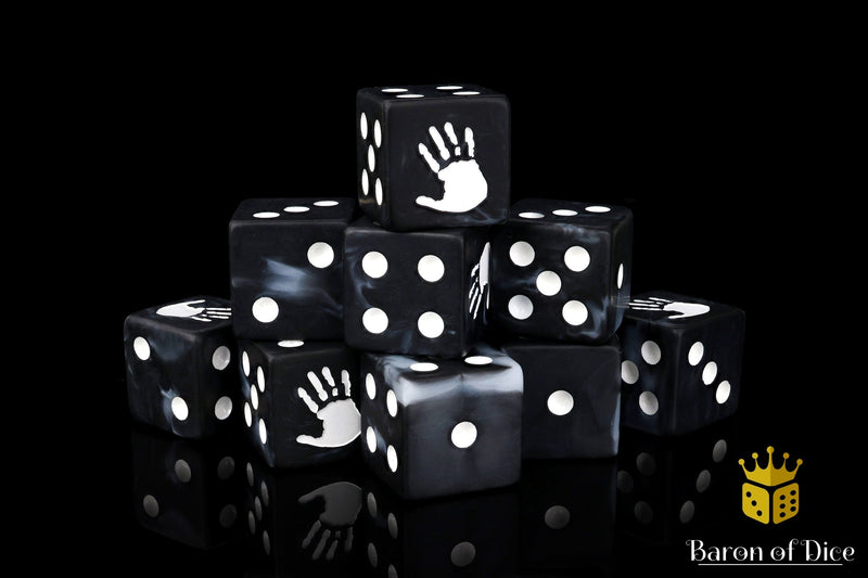 Load image into Gallery viewer, White Handprint Dice
