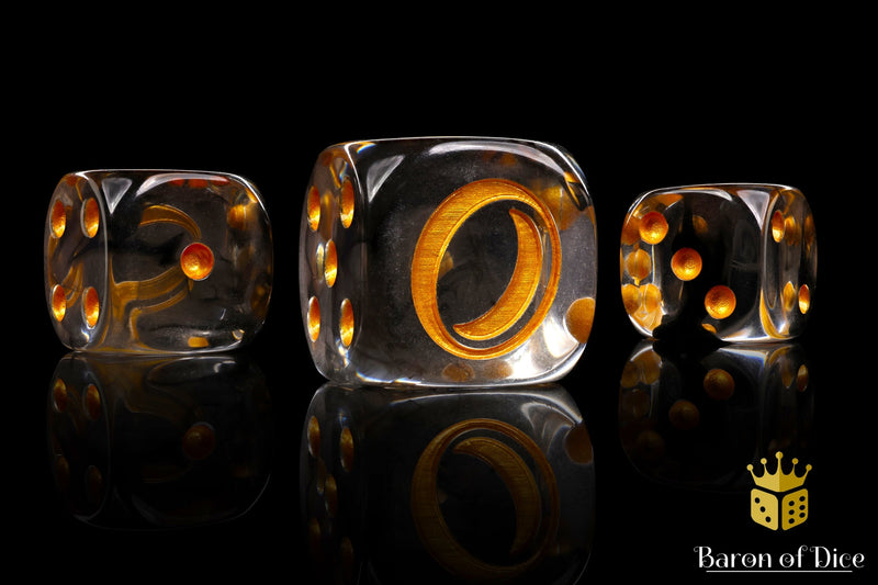 Load image into Gallery viewer, Translucent Gold Ring Dice
