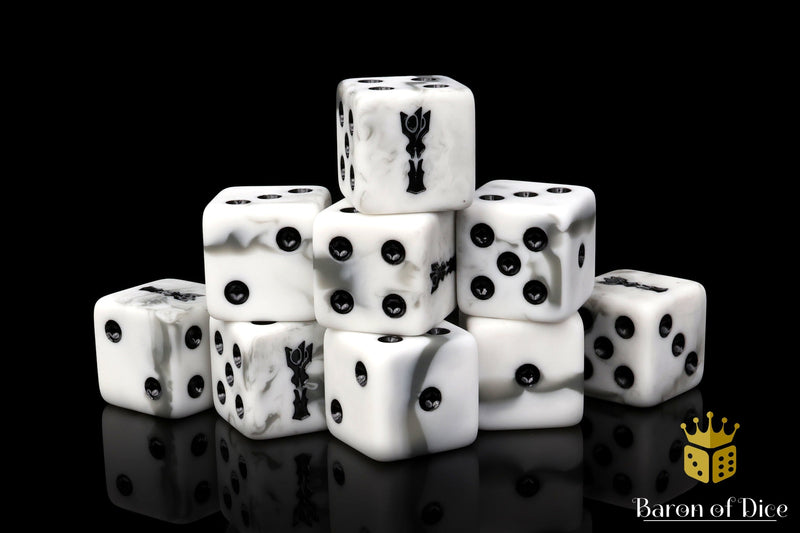 Load image into Gallery viewer, Dark Tower, White, Square 16mm Dice
