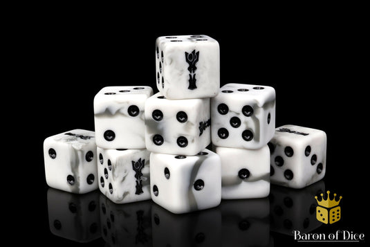 Dark Tower, White, Square 16mm Dice