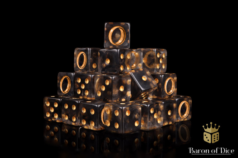 Load image into Gallery viewer, Translucent Gold Ring Dice
