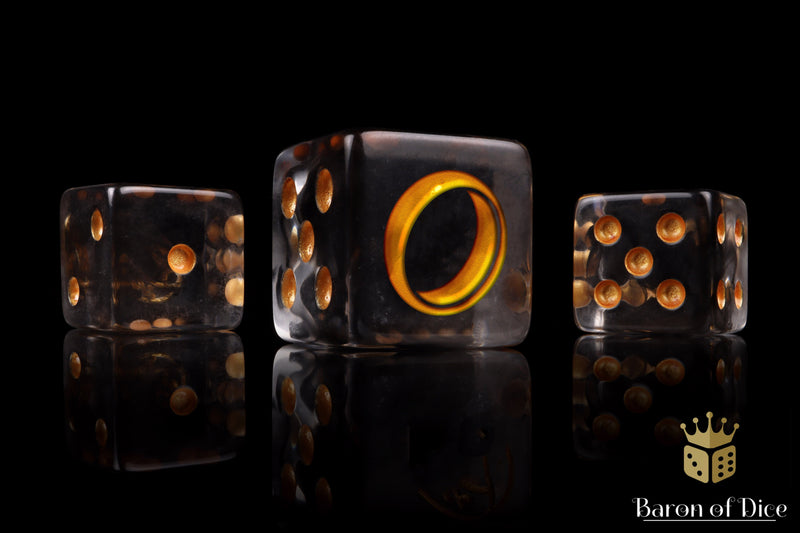 Load image into Gallery viewer, Translucent Gold Ring Dice
