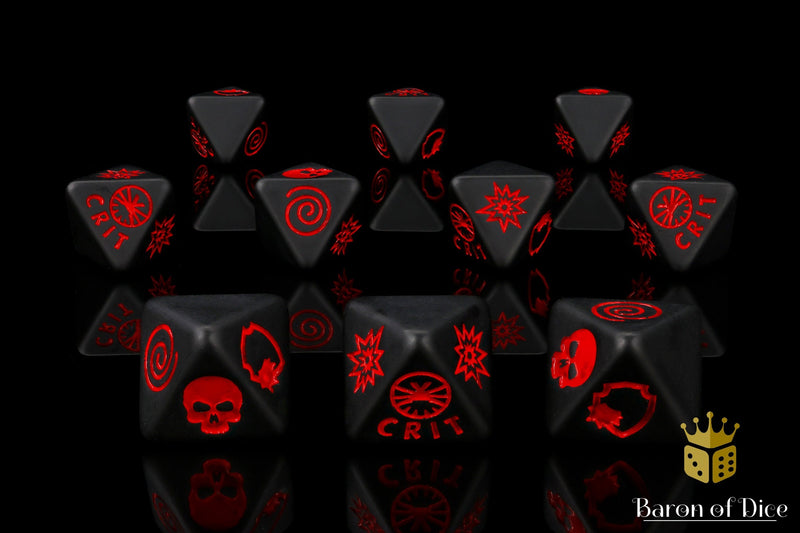 Load image into Gallery viewer, Black Night Dice - D8 Set
