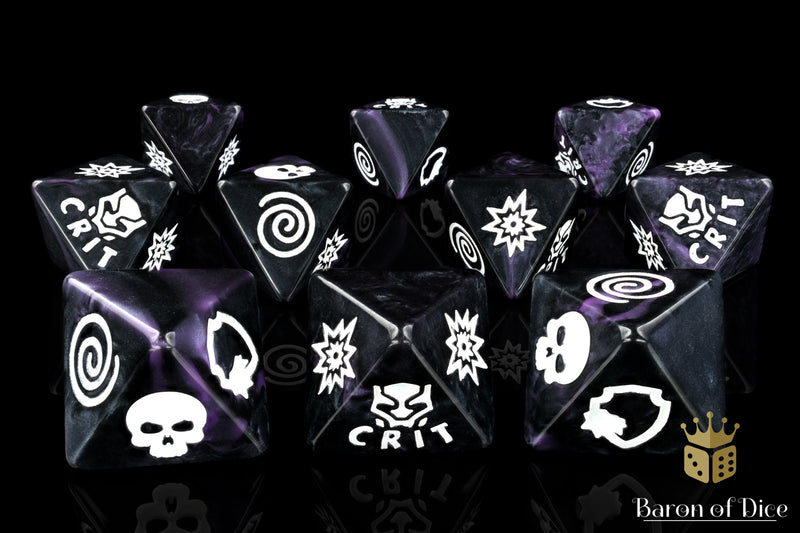 Load image into Gallery viewer, Panther Purple D8 Dice Set
