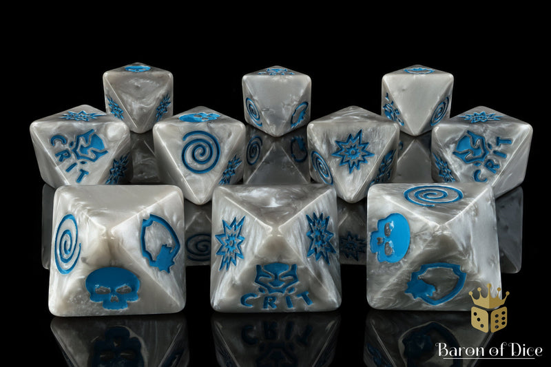 Load image into Gallery viewer, Panther Silver D8 Dice Set
