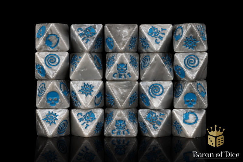 Load image into Gallery viewer, Panther Silver D8 Dice Set
