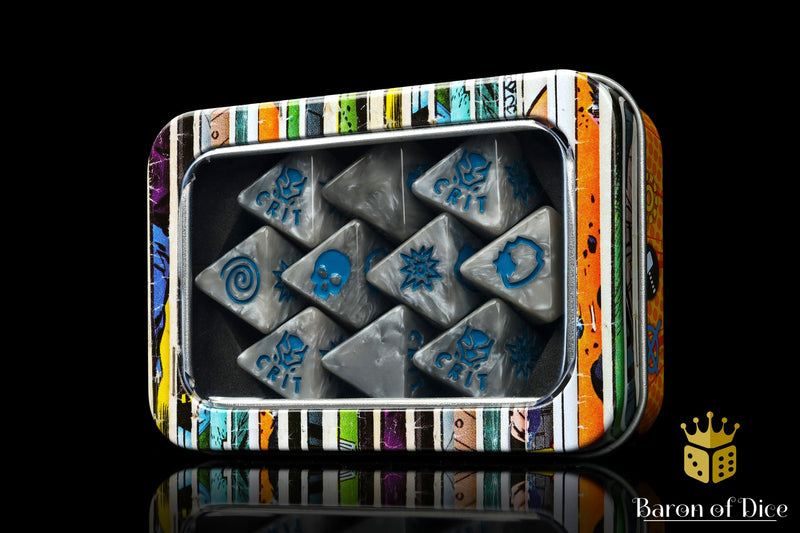 Load image into Gallery viewer, Panther Silver D8 Dice Set
