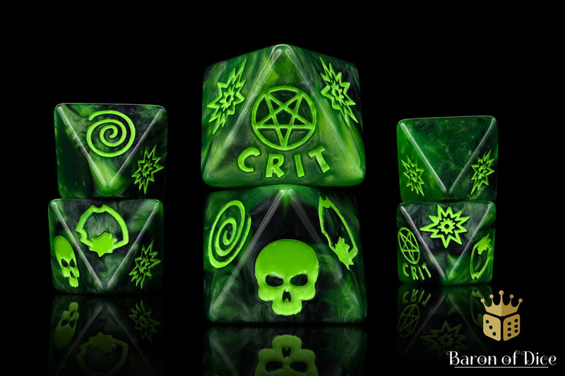 Load image into Gallery viewer, Dark Illuminati D8 Dice Set
