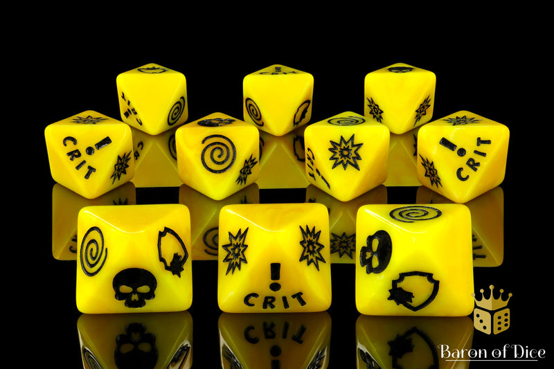 Load image into Gallery viewer, Generic Yellow D8 Dice Set
