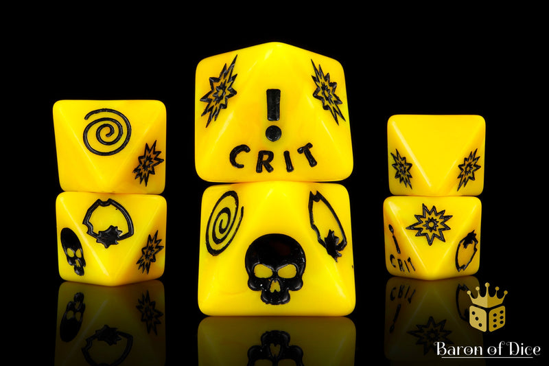 Load image into Gallery viewer, Generic Yellow D8 Dice Set
