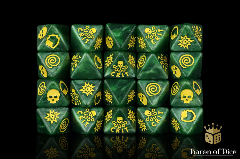 Load image into Gallery viewer, World Domination Green D8 Dice Set
