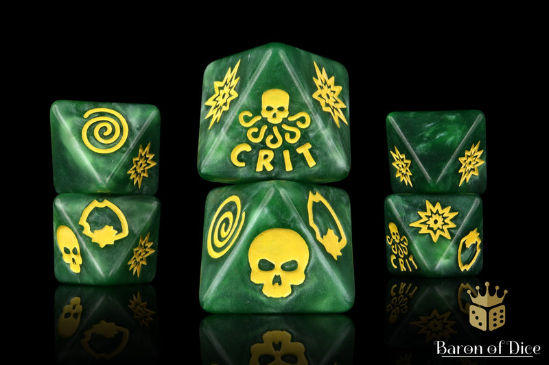 Load image into Gallery viewer, World Domination Green D8 Dice Set
