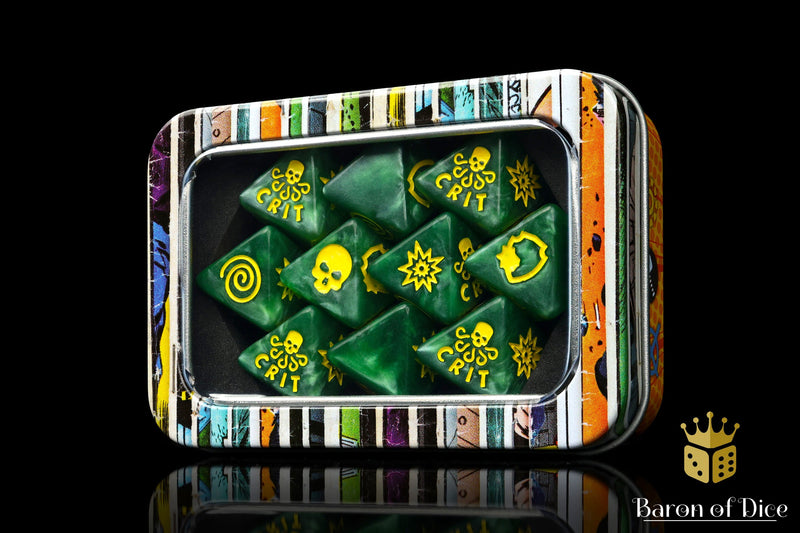 Load image into Gallery viewer, World Domination Green D8 Dice Set
