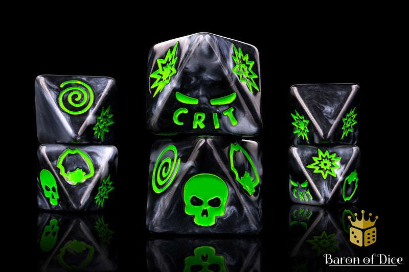 Load image into Gallery viewer, Infamous Podcast - Doom D8 Dice Set
