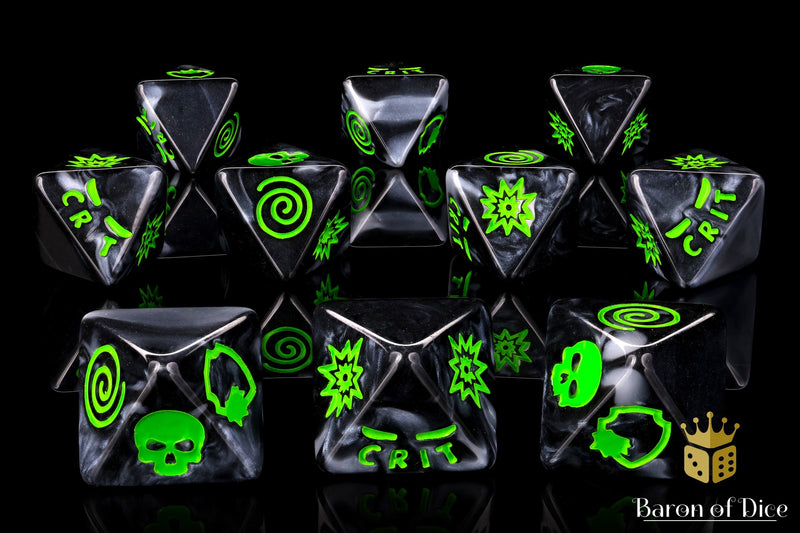 Load image into Gallery viewer, Infamous Podcast - Doom D8 Dice Set
