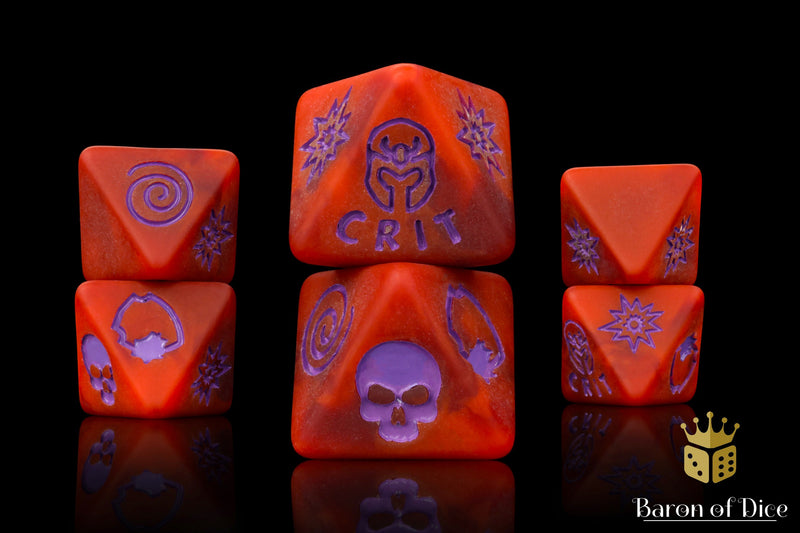 Load image into Gallery viewer, Menacing Mutants - Red Matte D8 Dice Set
