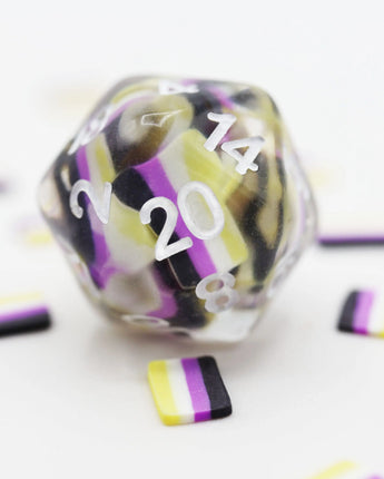 Nonbinary Flag RPG Dice Set 