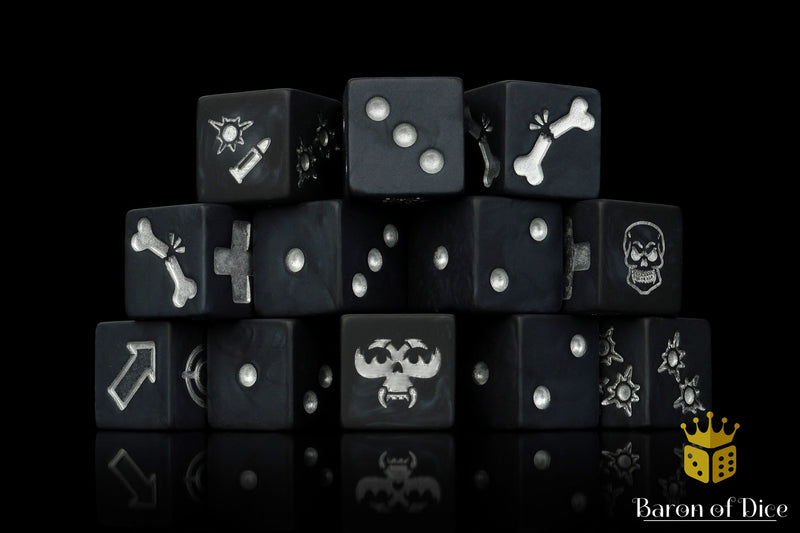 Load image into Gallery viewer, Black Assassin Dice - Skirmish Set
