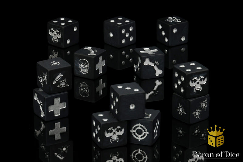 Load image into Gallery viewer, Black Assassin Dice - Skirmish Set
