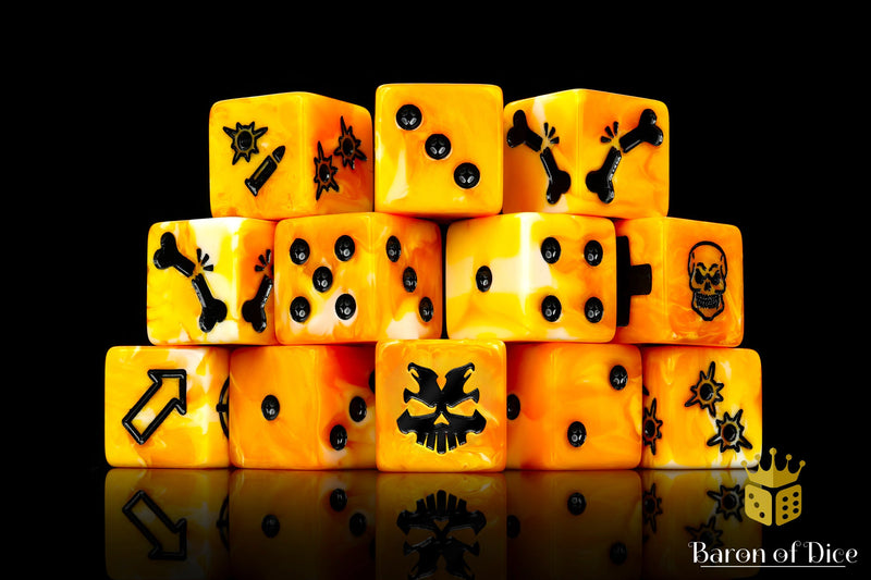 Load image into Gallery viewer, Tiger Stripe Dice - Skirmish Set
