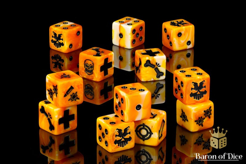 Load image into Gallery viewer, Tiger Stripe Dice - Skirmish Set
