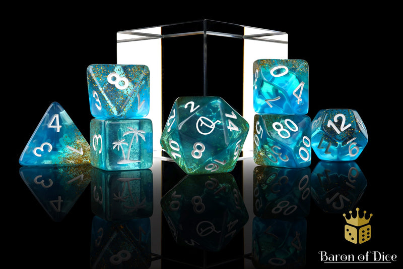 Load image into Gallery viewer, Beach Vibes RPG Dice Set - 7 Pieces
