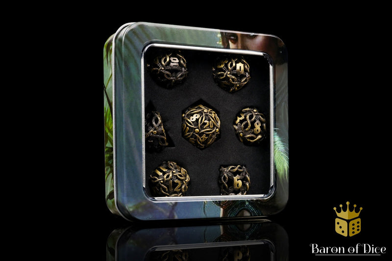 Load image into Gallery viewer, Nature&#39;s Wrath Metal RPG Dice Set - 7 Pieces 
