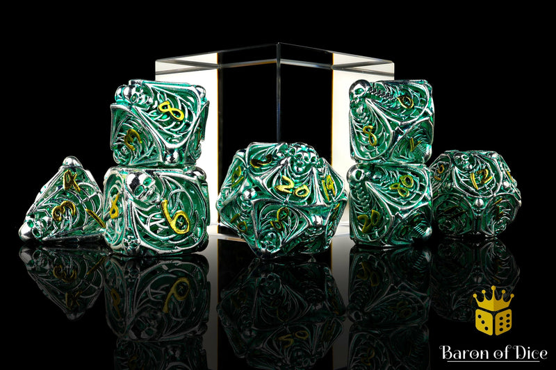 Load image into Gallery viewer, Undead Legion Metal RPG Dice Set - 7 Pieces
