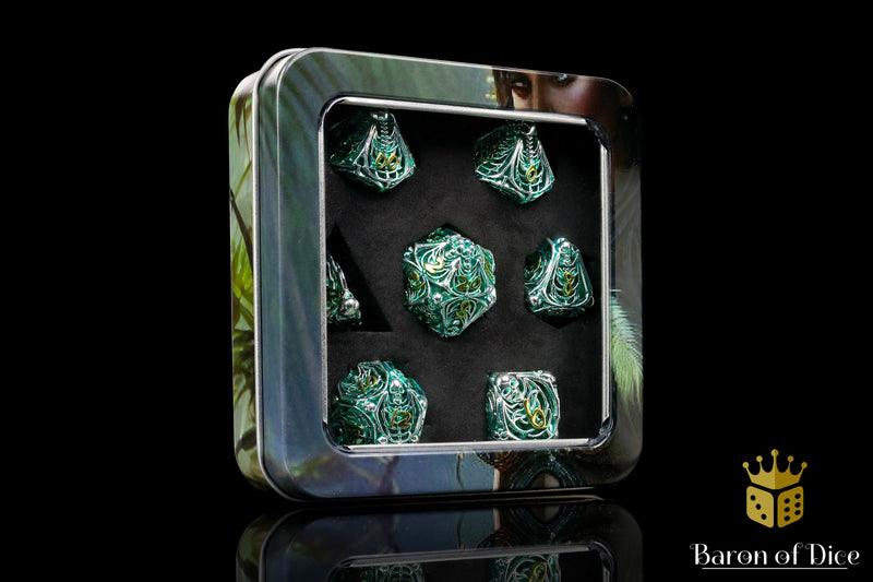 Load image into Gallery viewer, Undead Legion Metal RPG Dice Set - 7 Pieces
